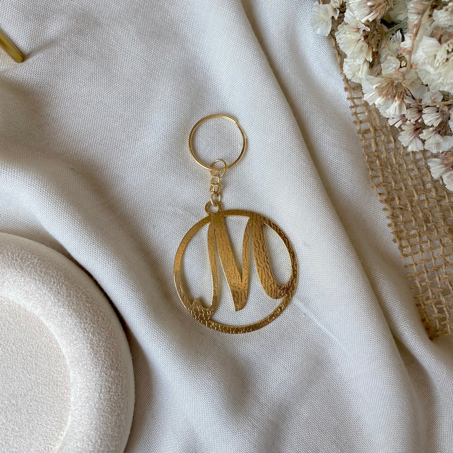 Golden Monogram | Handmade Key Chain