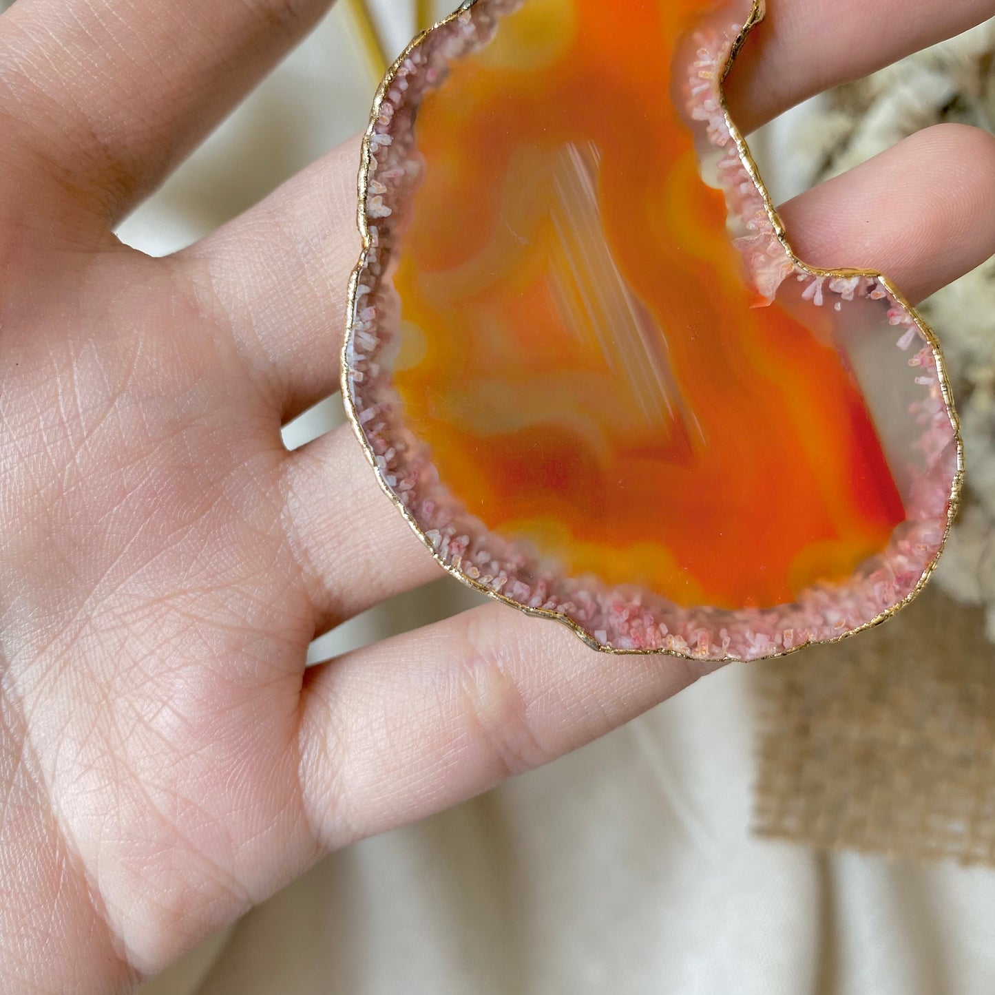 Flame Slice | Handmade Bag Charm & Key Chain, Singular Creation