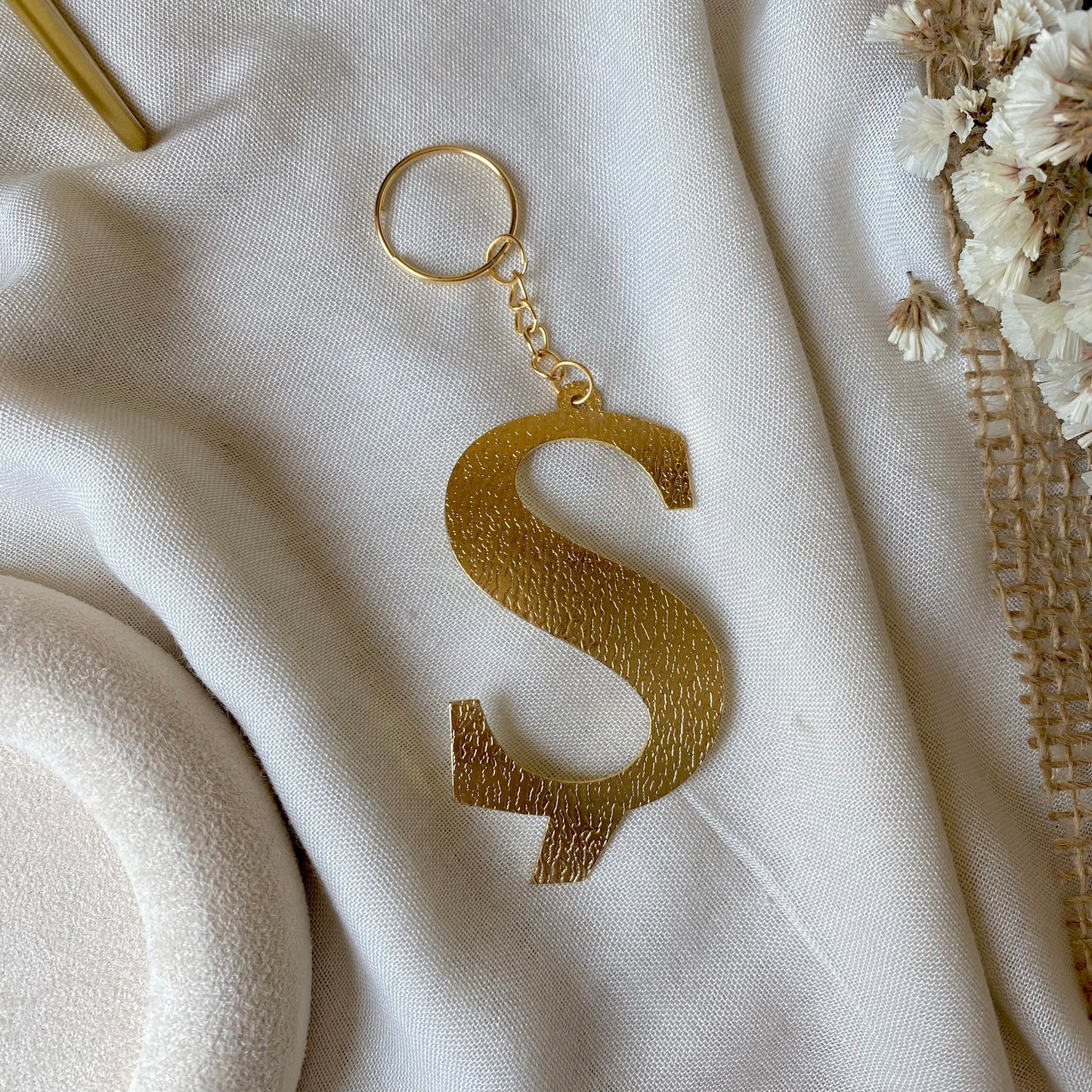 Golden Initial | Handmade Letter Key Chain