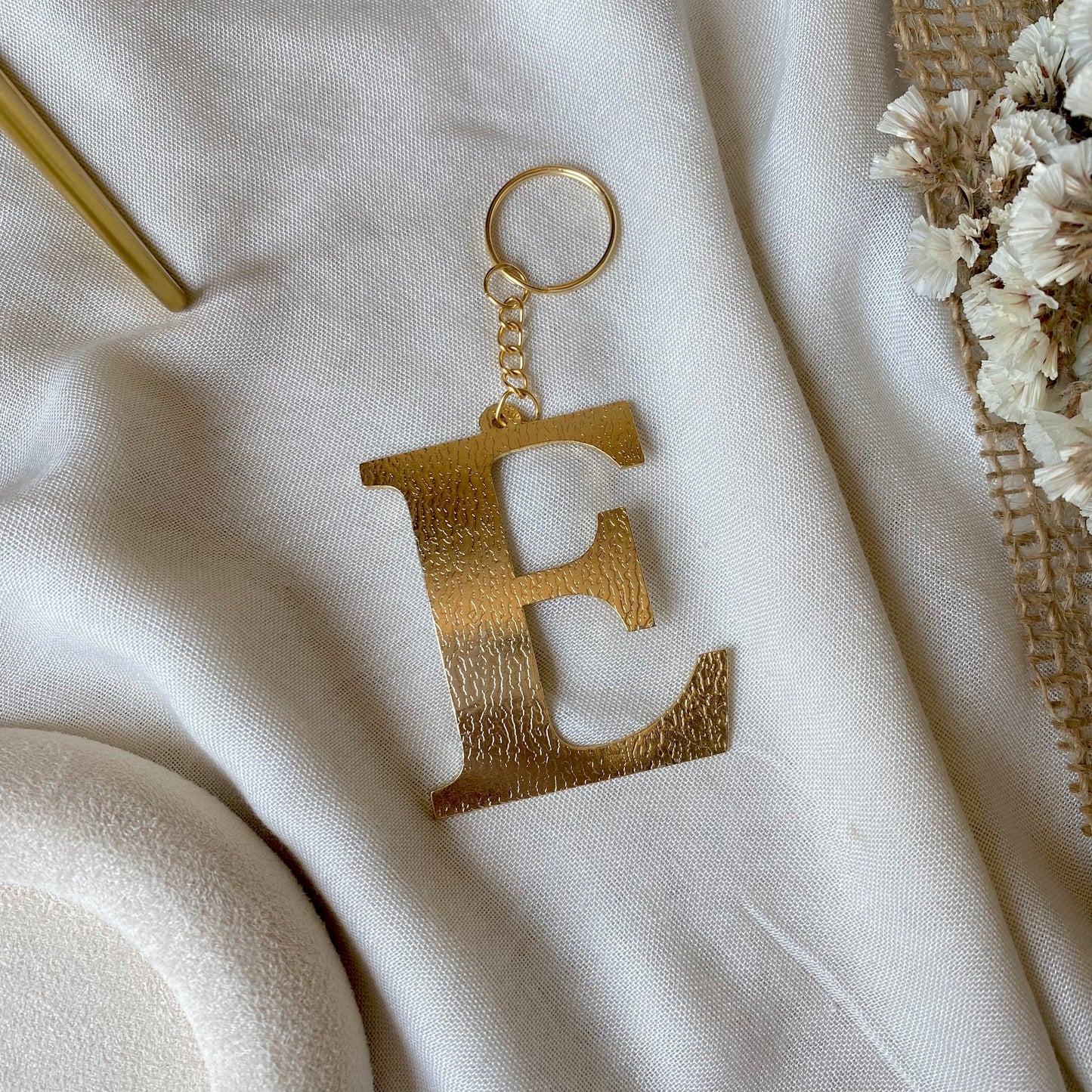 Golden Initial | Handmade Letter Key Chain