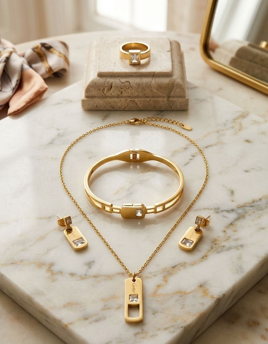 80066 Gold Plated 4 Pieces Set