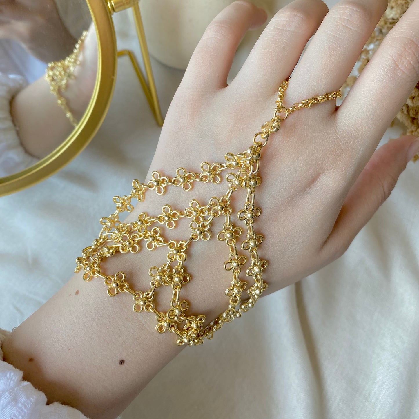Golden Lace | Handmade Hand Chain, Singular Creation
