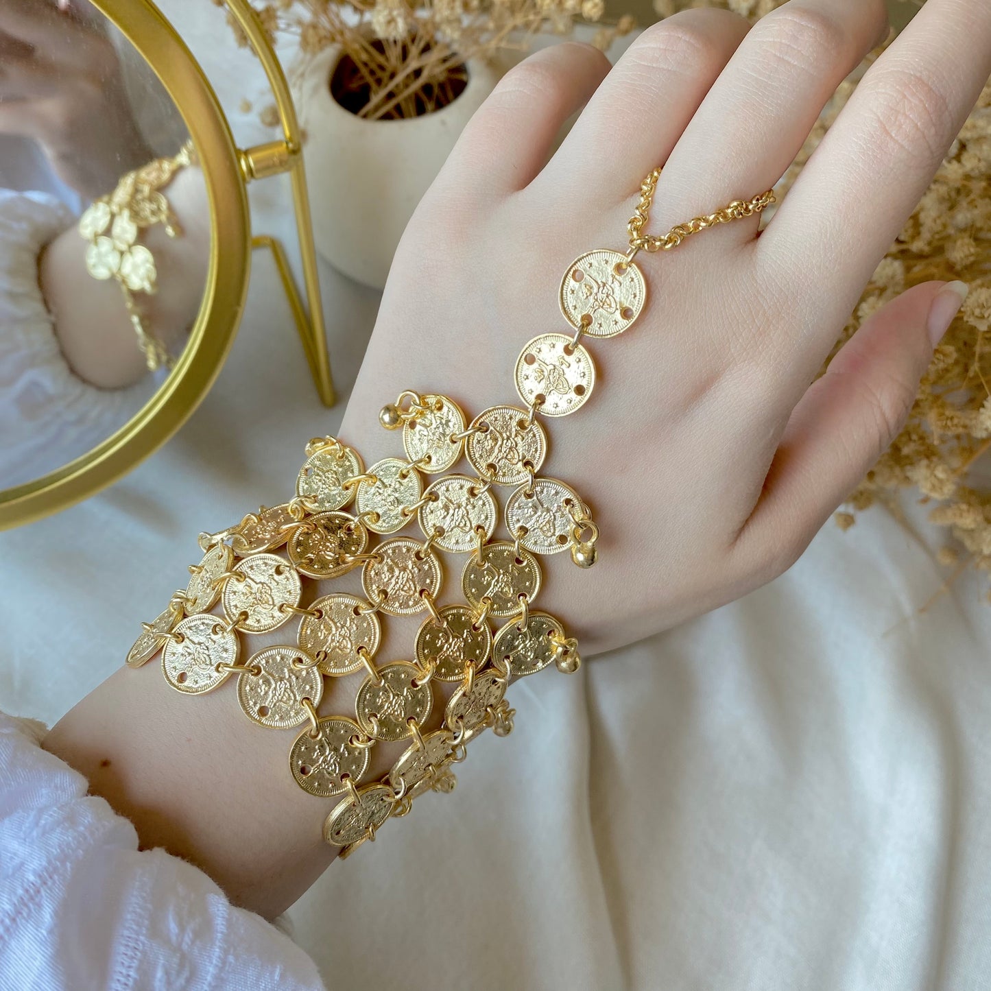 Desert Coins | Handmade Hand Chain, Singular Creation