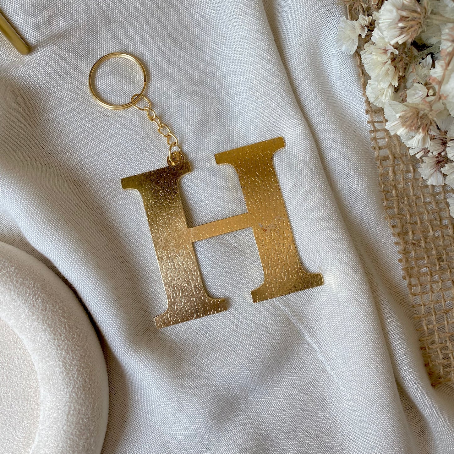 Golden Initial | Handmade Letter Key Chain