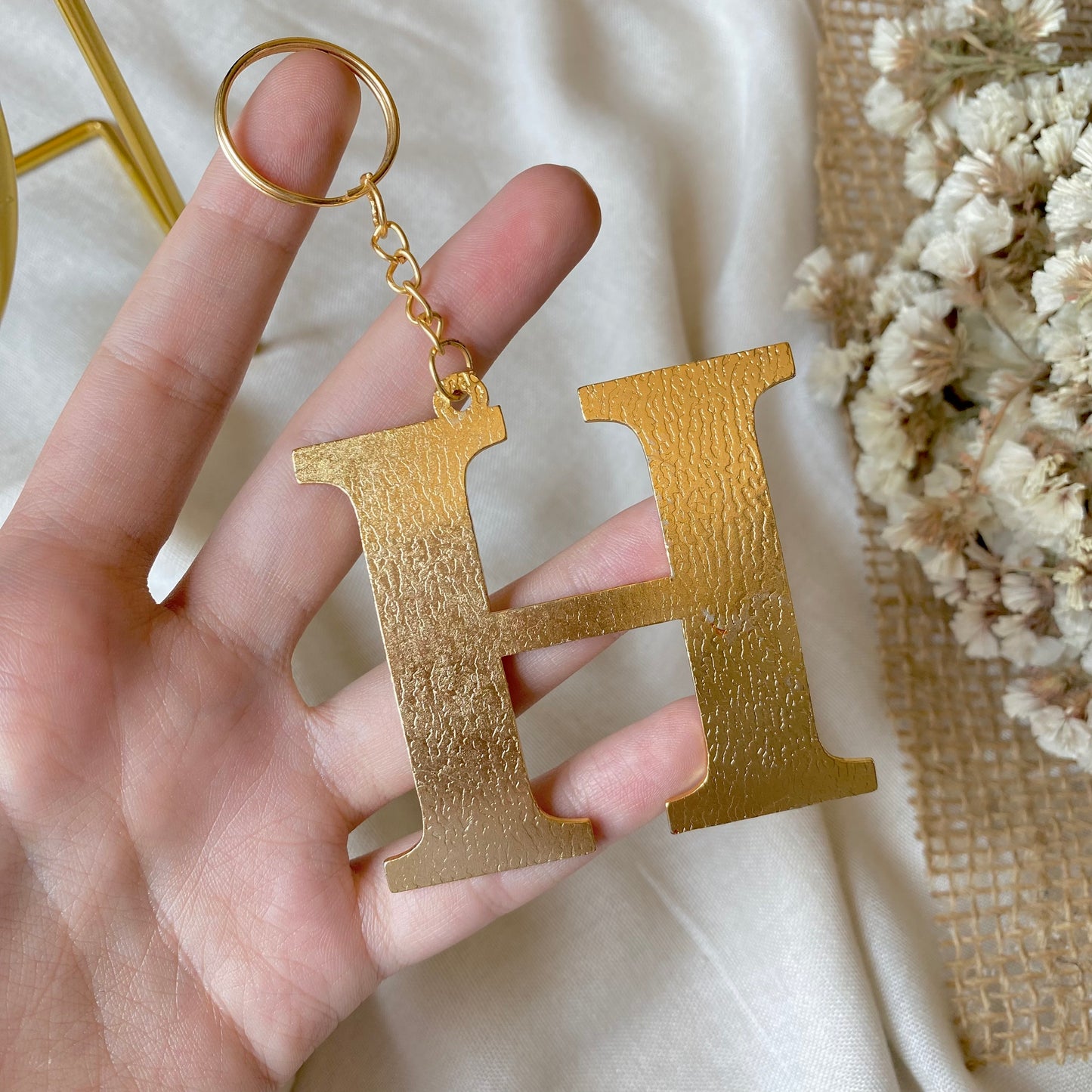 Golden Initial | Handmade Letter Key Chain