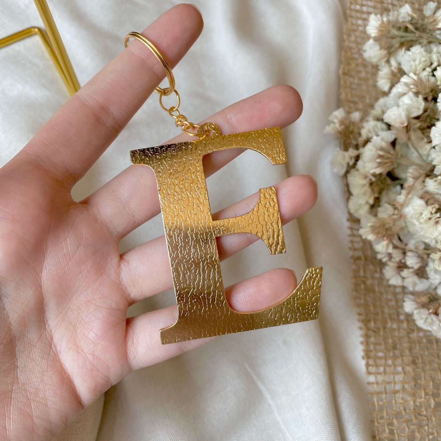 Golden Initial | Handmade Letter Key Chain