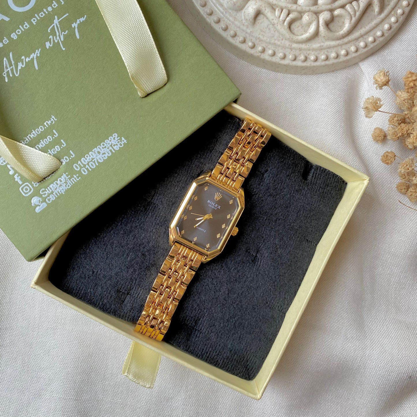 0008-3 Gold Plated stainless steel Watch