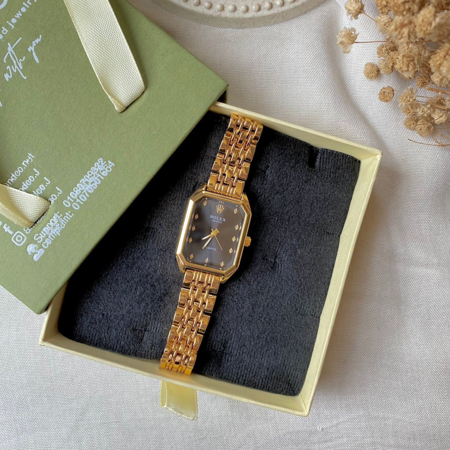0008-3 Gold Plated stainless steel Watch