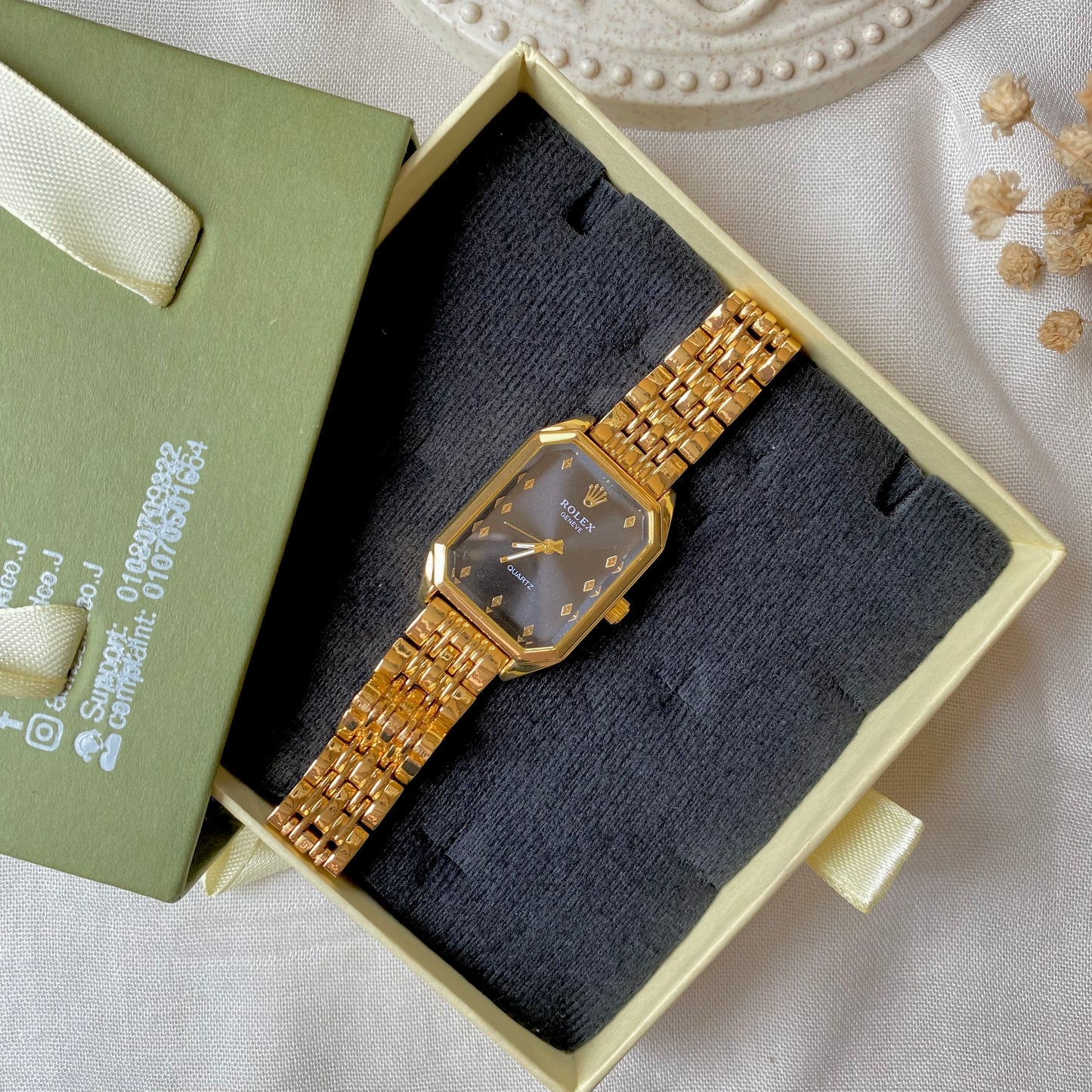 0008-3 Gold Plated stainless steel Watch