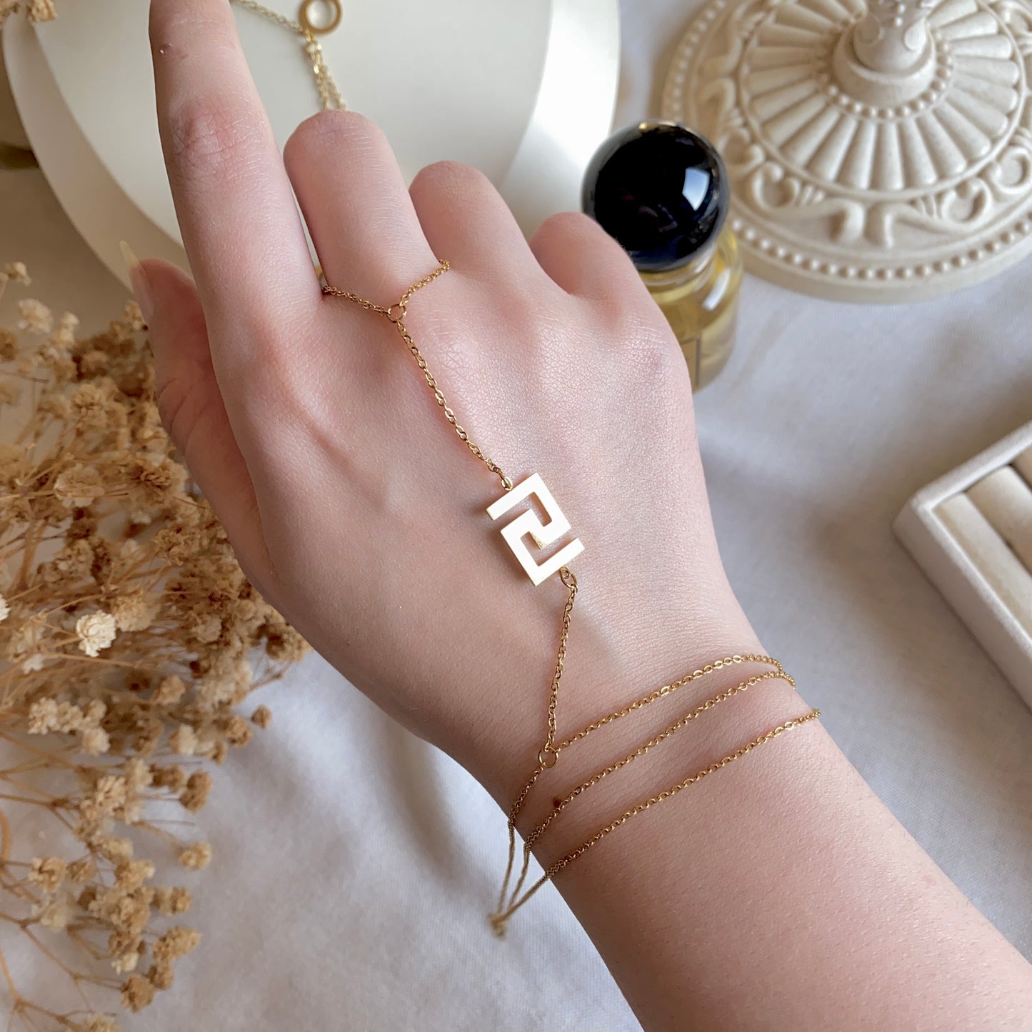 00016 Gold Plated Hand Chain