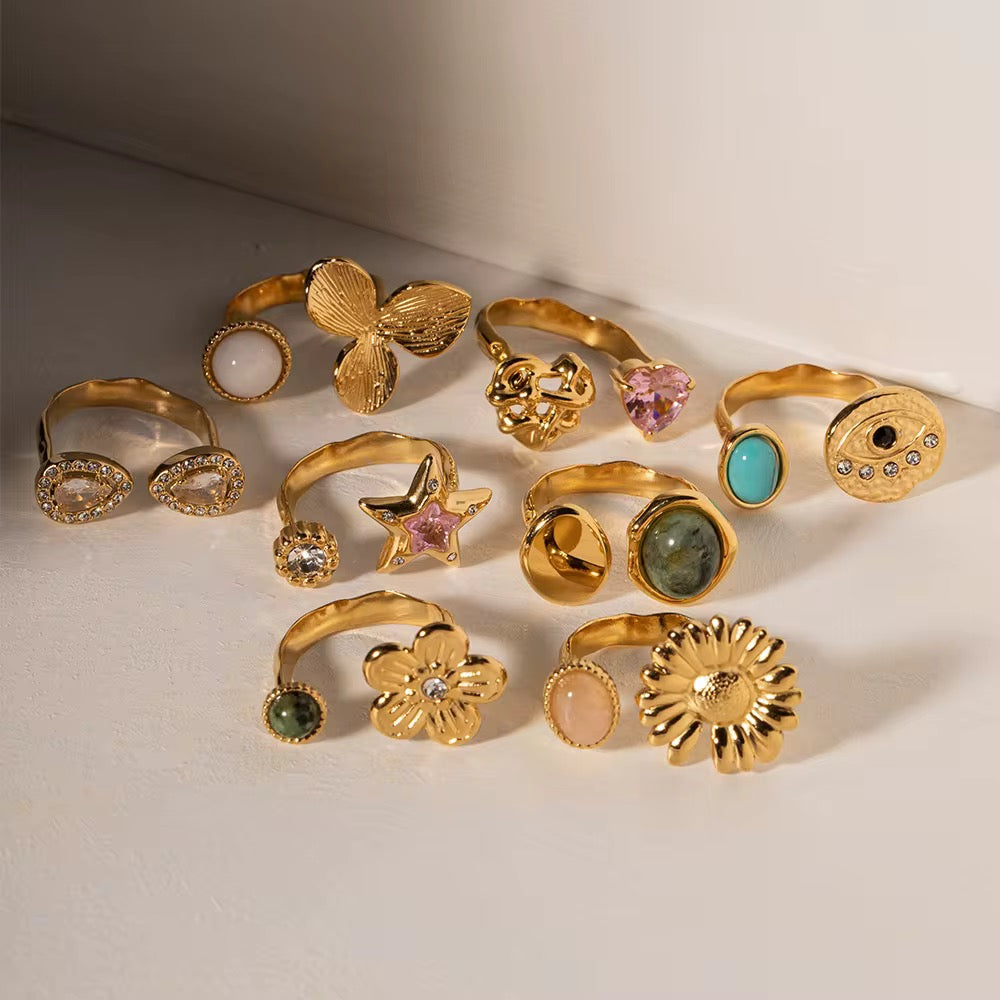 50435 gold plated free size ring
