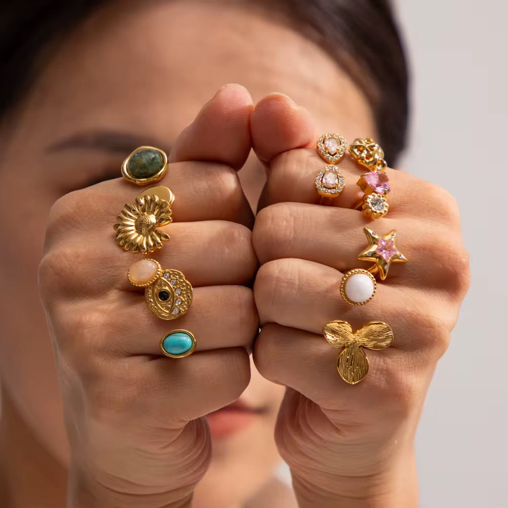 50435 gold plated free size ring