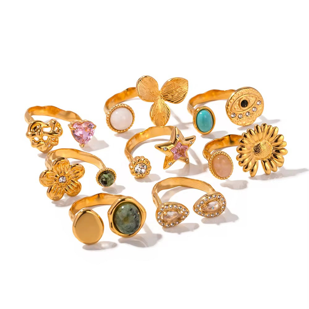 50435 gold plated free size ring
