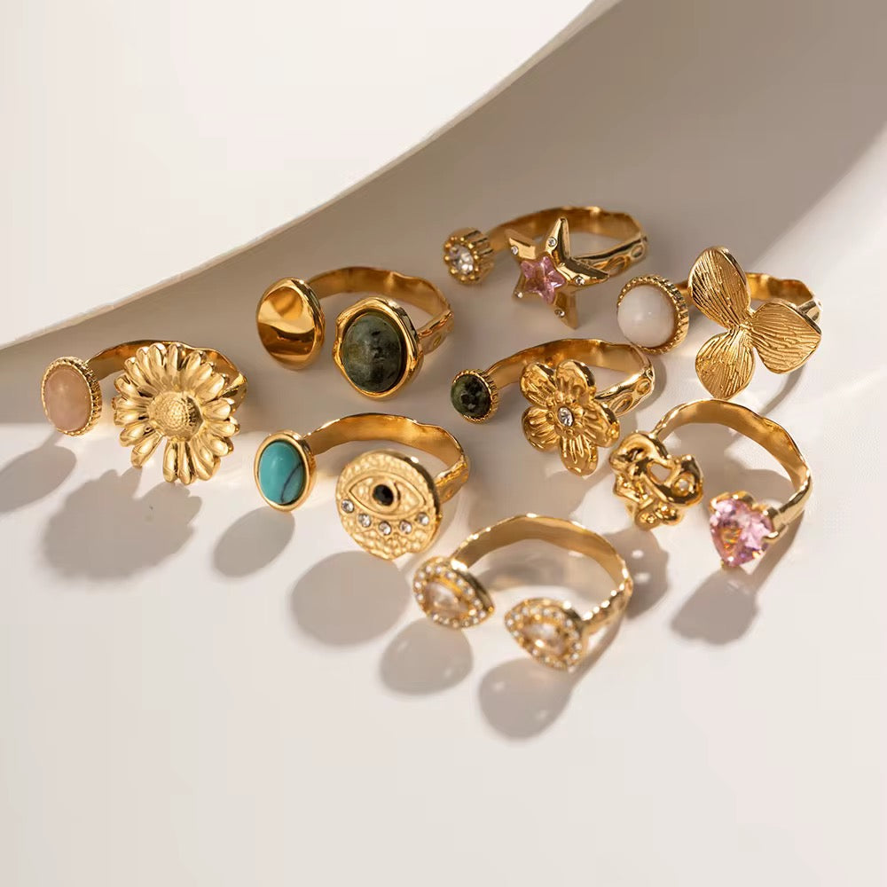 50435 gold plated free size ring