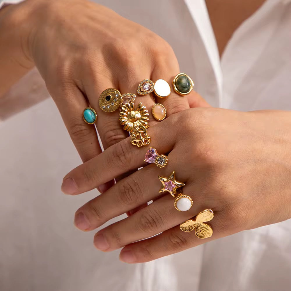 50435 gold plated free size ring