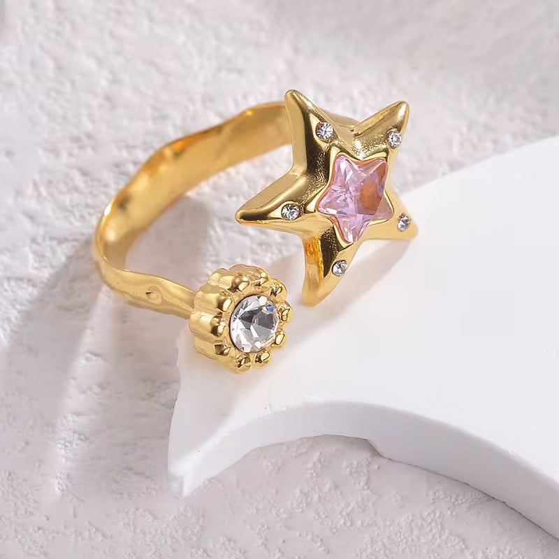 50435 gold plated free size ring