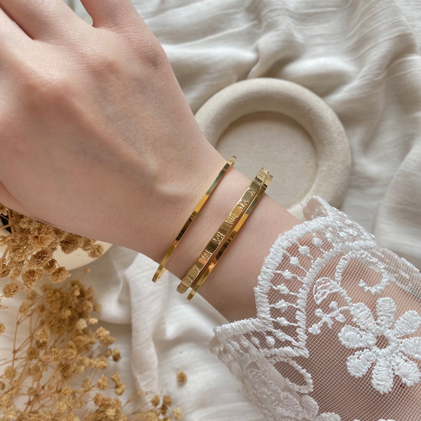 20417 Triple Gold Plated Bangles