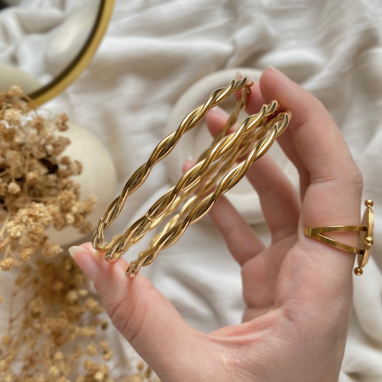20418 Triple Gold Plated Bangles