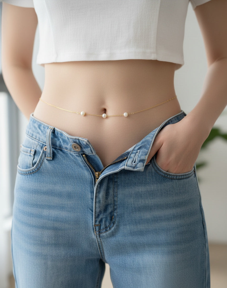 00112 Belly Chain - Gold Plated