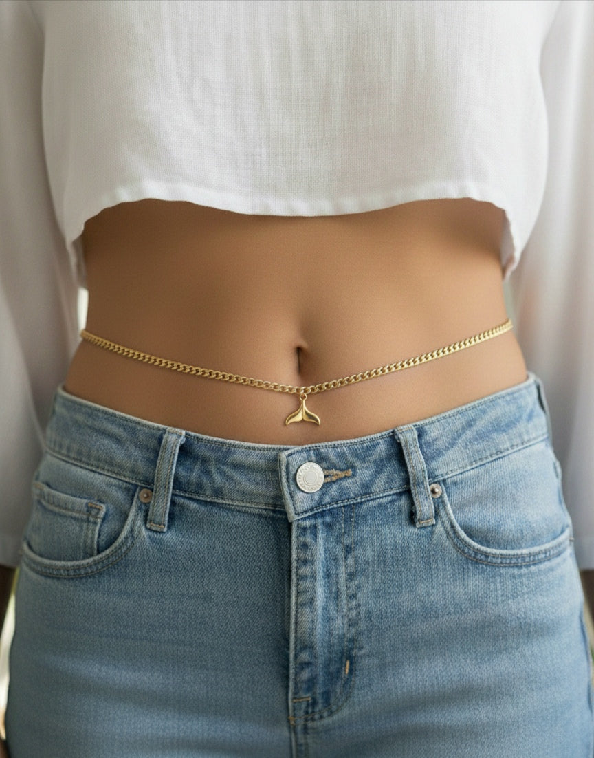 00113 Belly Chain - Gold Plated