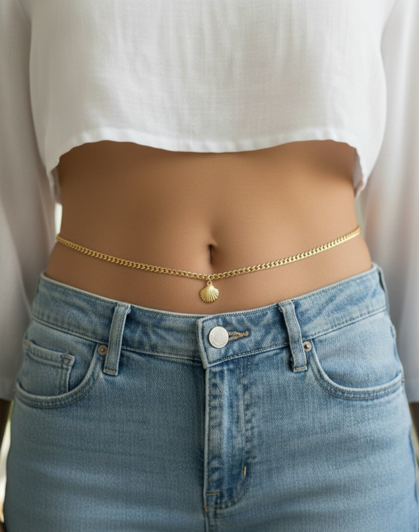 00114 Belly Chain - Gold Plated