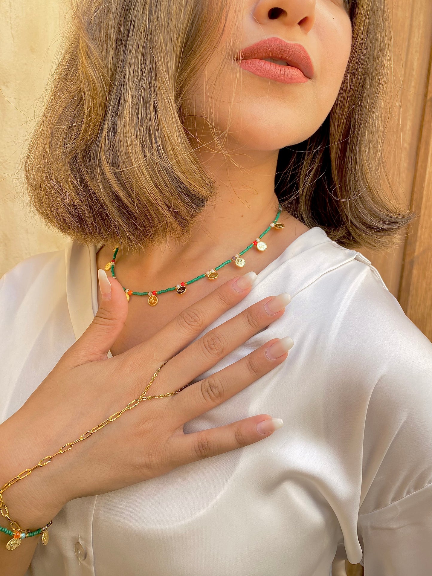 Color Dusk | Beaded Coin Necklace