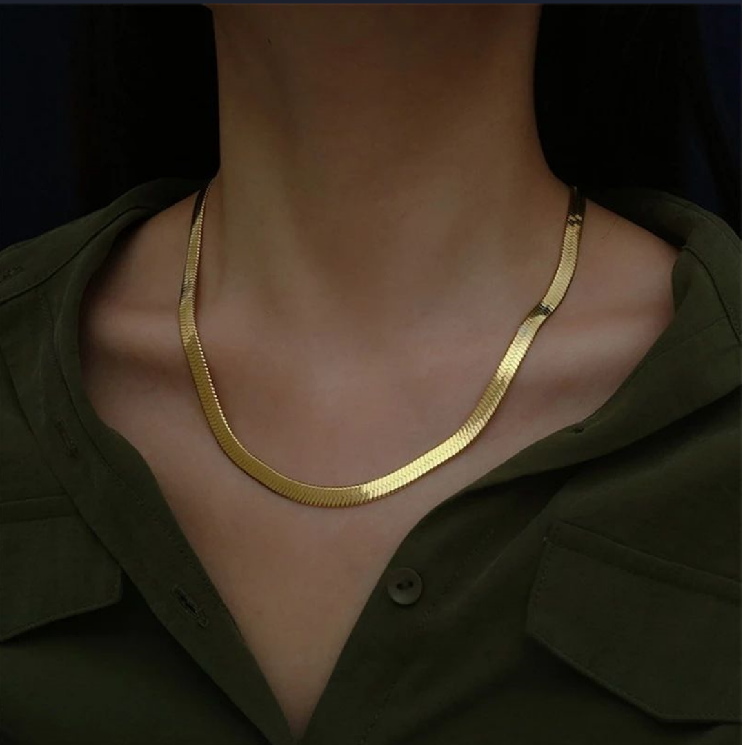 10181 4mm Snake Chain Gold Plated Necklace