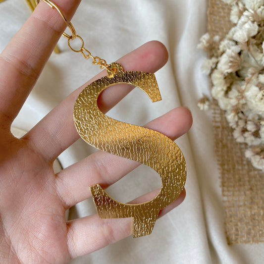 Golden Initial | Handmade Letter Key Chain