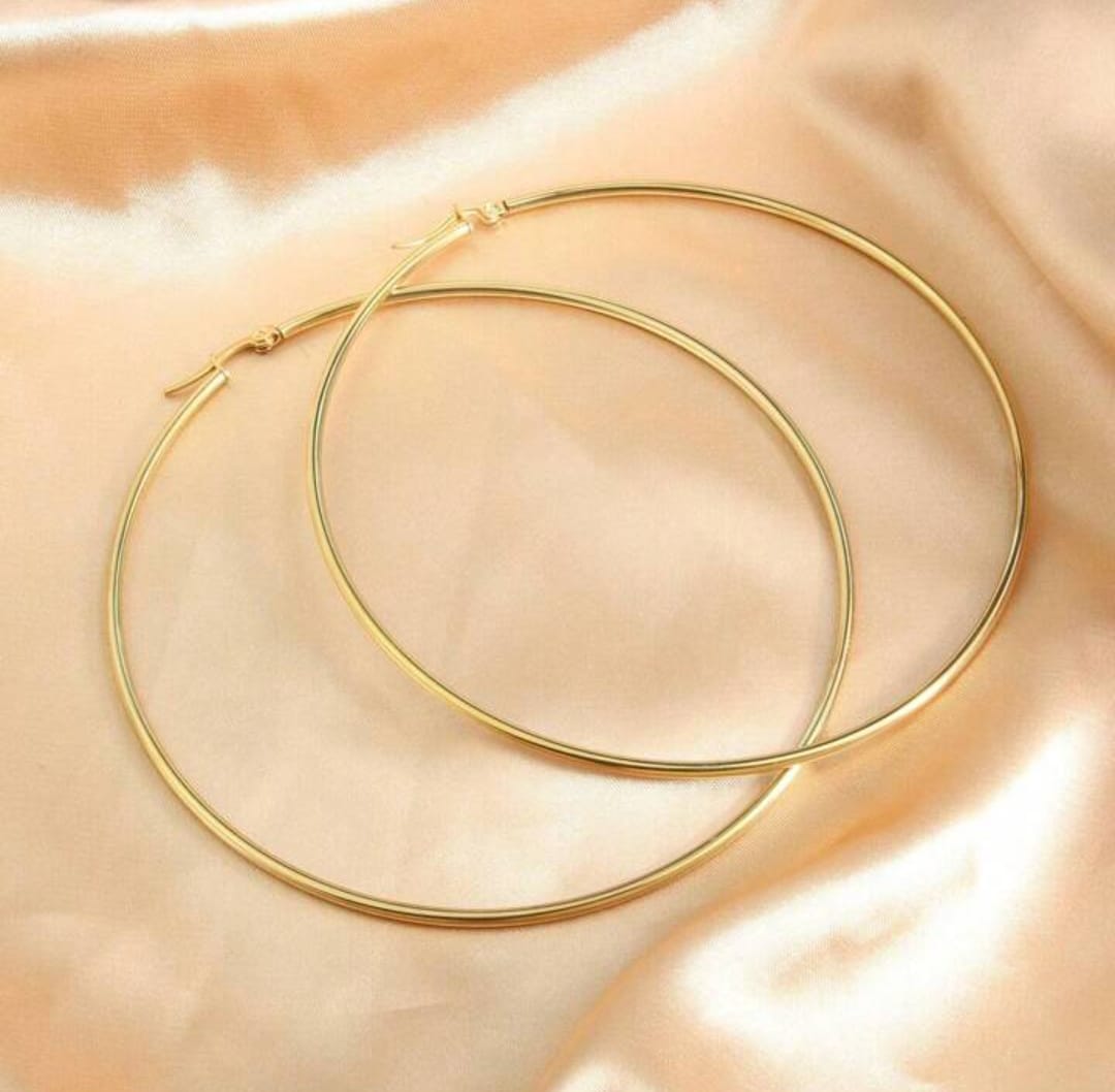 40079-0 Gold Plated Hoop Earrings