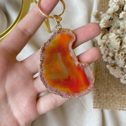Flame Slice | Handmade Bag Charm & Key Chain, Singular Creation