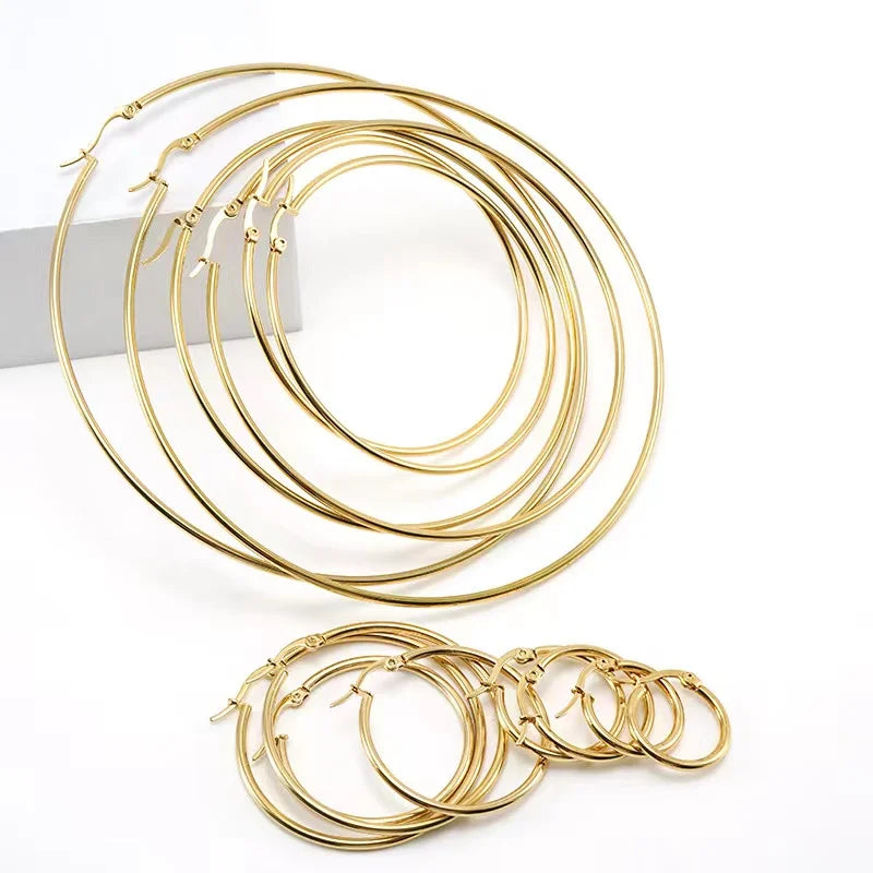 40079-0 Gold Plated Hoop Earrings