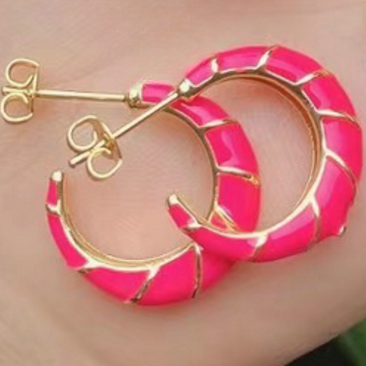 40102 Colorful gold plated earrings