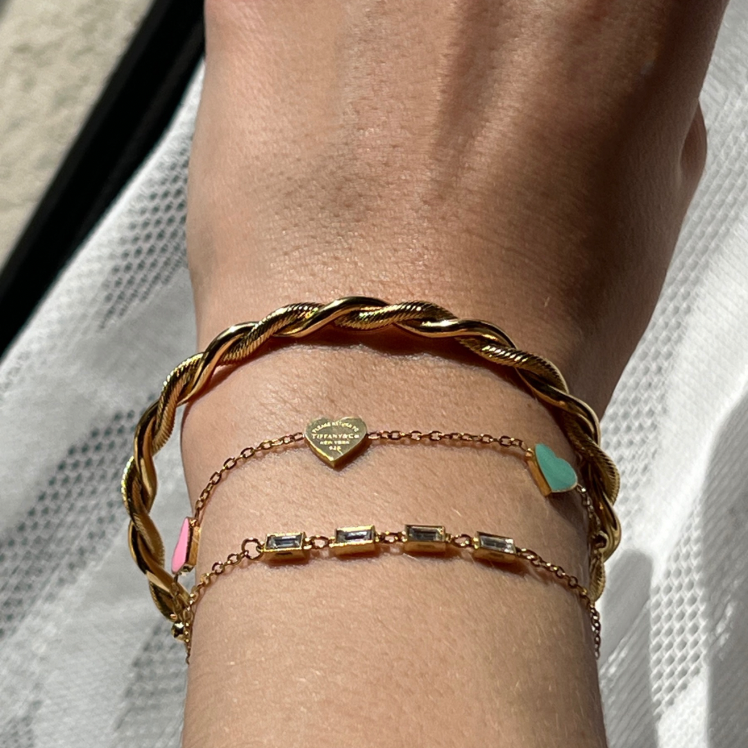 30172  Two Layers Gold Plated Bracelet