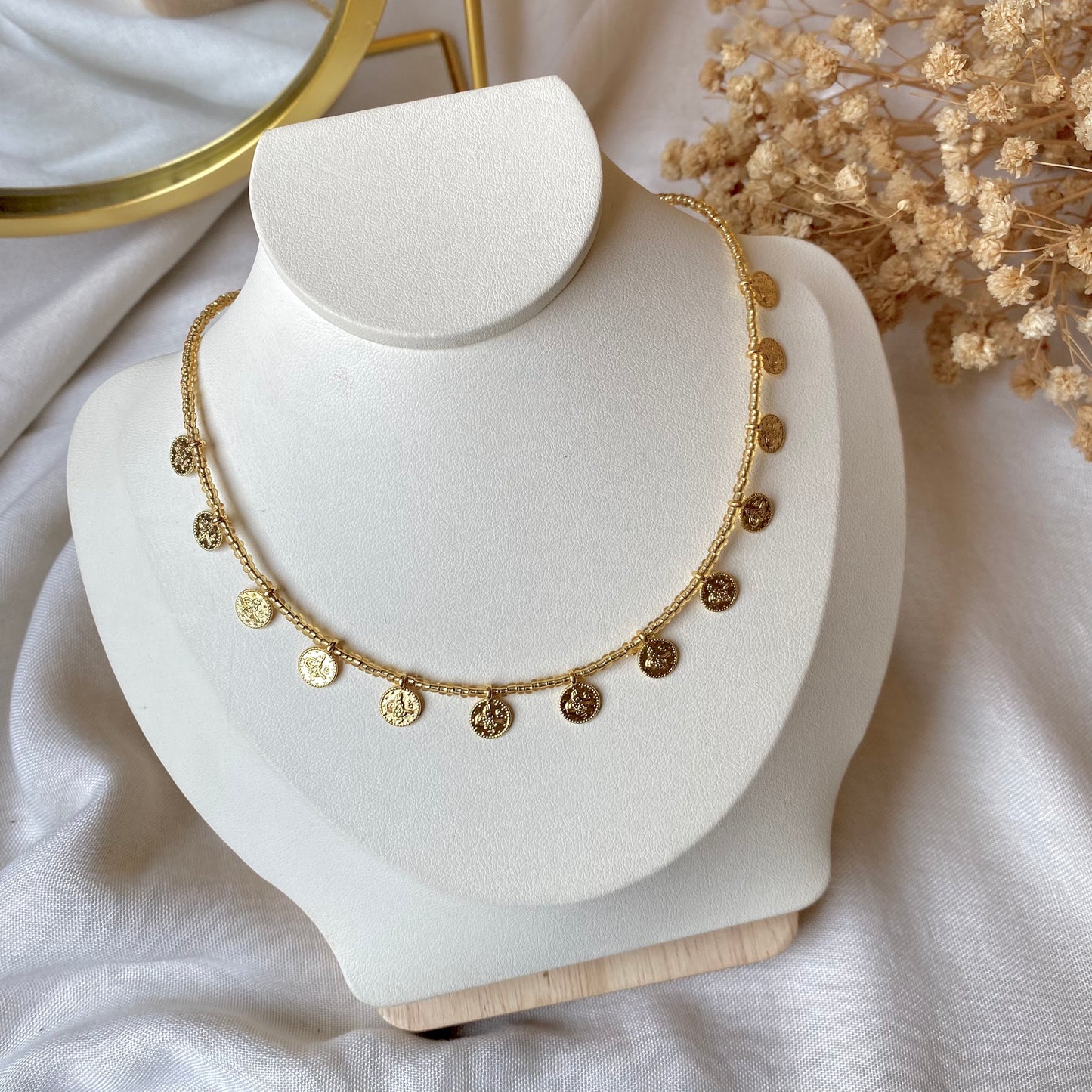 Color Dusk | Beaded Coin Necklace
