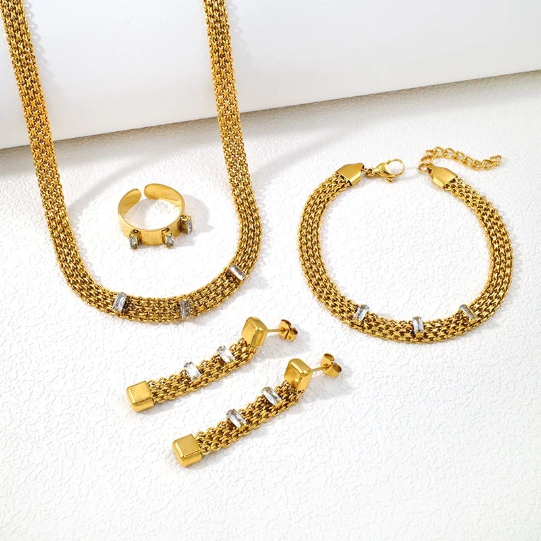 80064 Gold Plated 4 Pieces Set