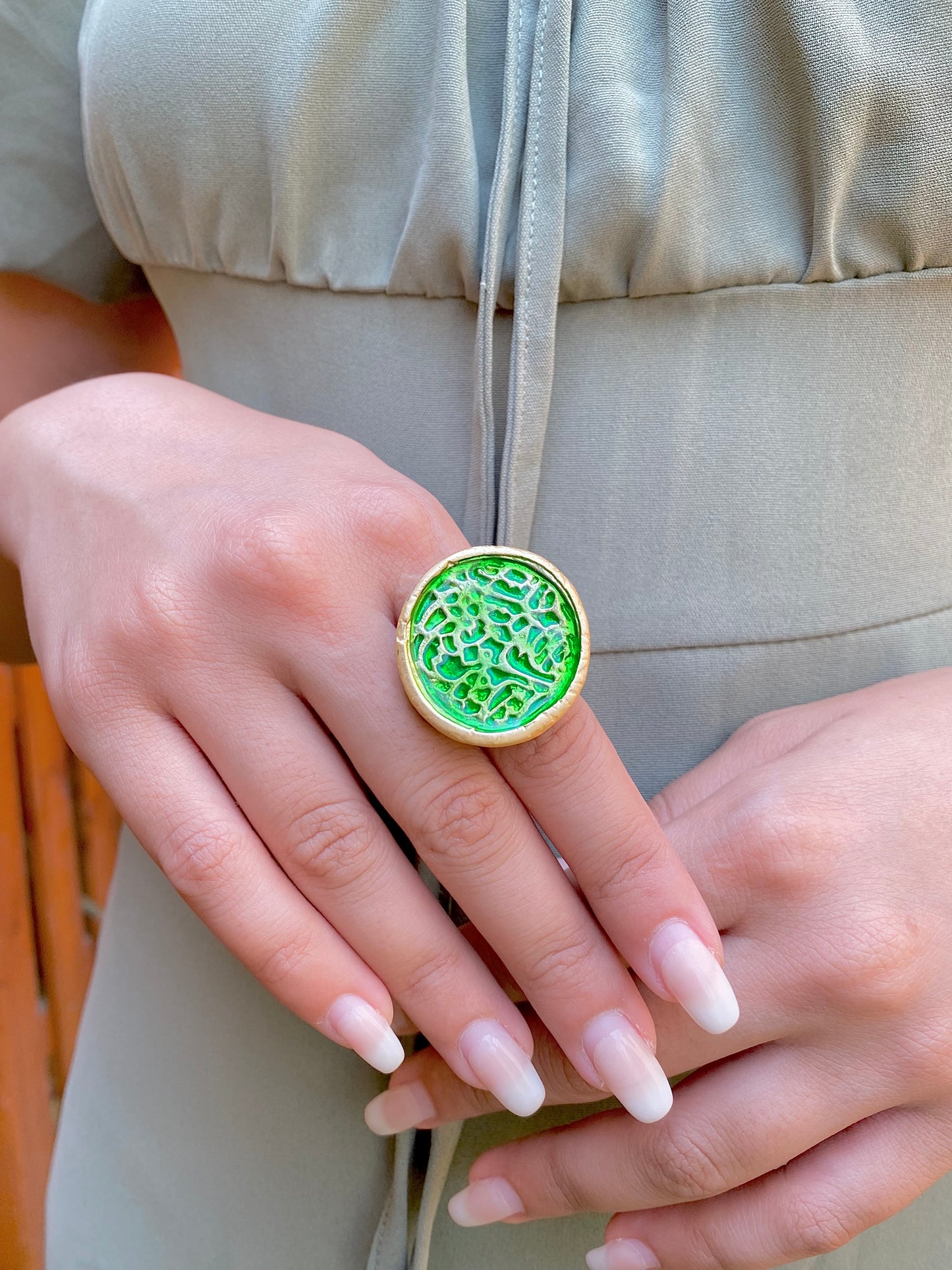 Emerald Flow | Abstract Ring