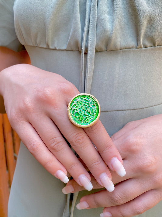 Emerald Flow | Abstract Ring