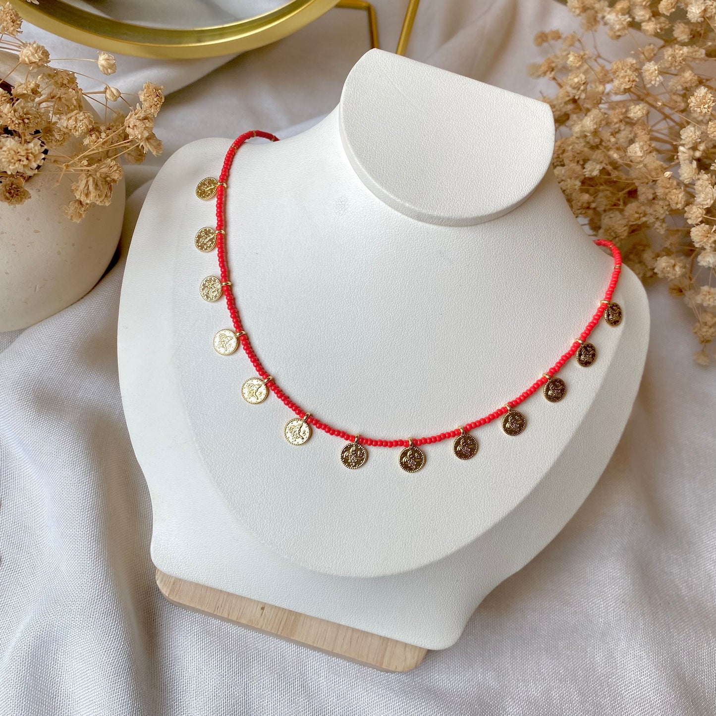 Color Dusk | Beaded Coin Necklace