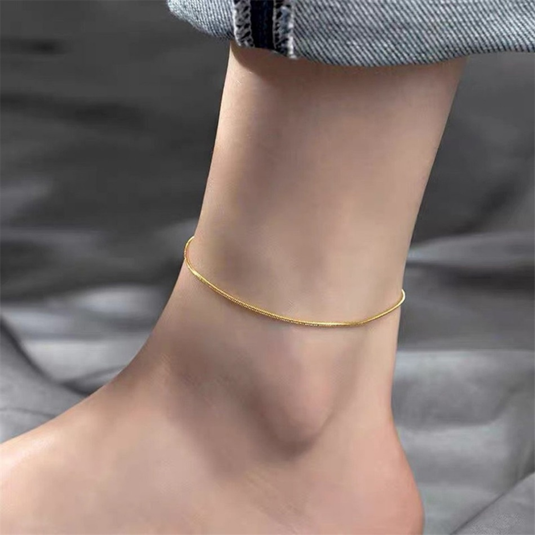 70028 round snake chain Gold Plated Anklet