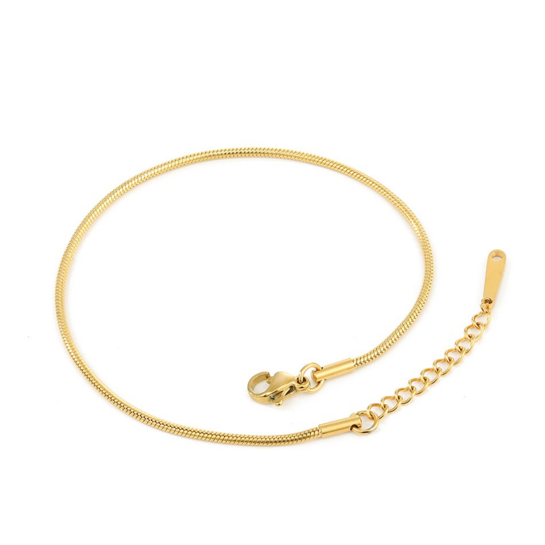 70028 round snake chain Gold Plated Anklet