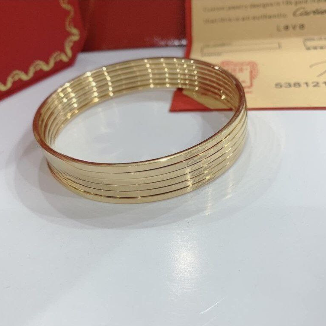 20111 Gold Plated Set of 6 Cartier bangles