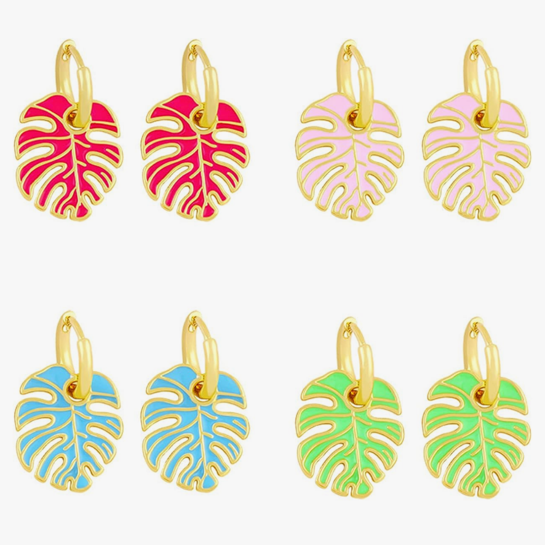 40101 Colorful gold plated earrings