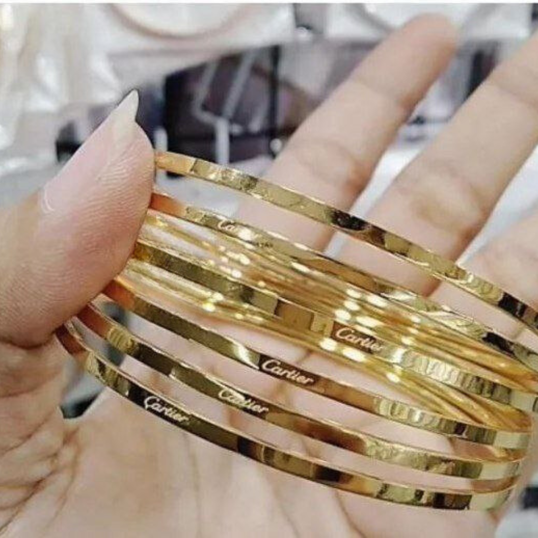 20111 Gold Plated Set of 6 Cartier bangles