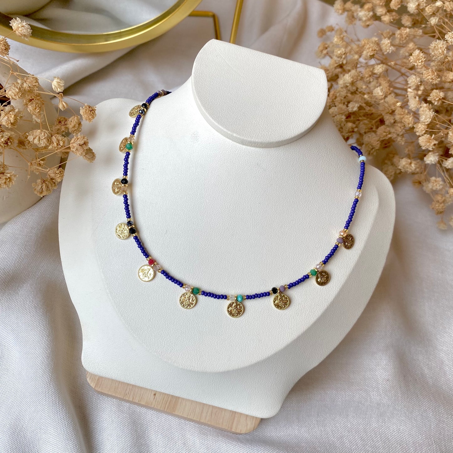 Color Dusk | Beaded Coin Necklace