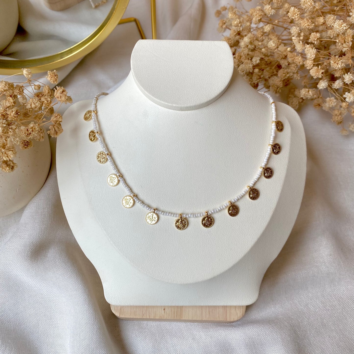 Color Dusk | Beaded Coin Necklace