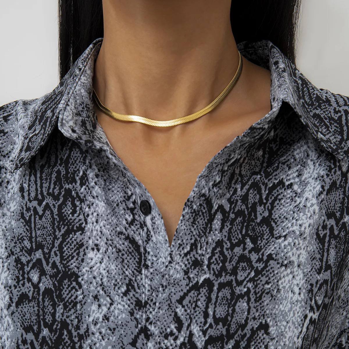 10181 4mm Snake Chain Gold Plated Necklace