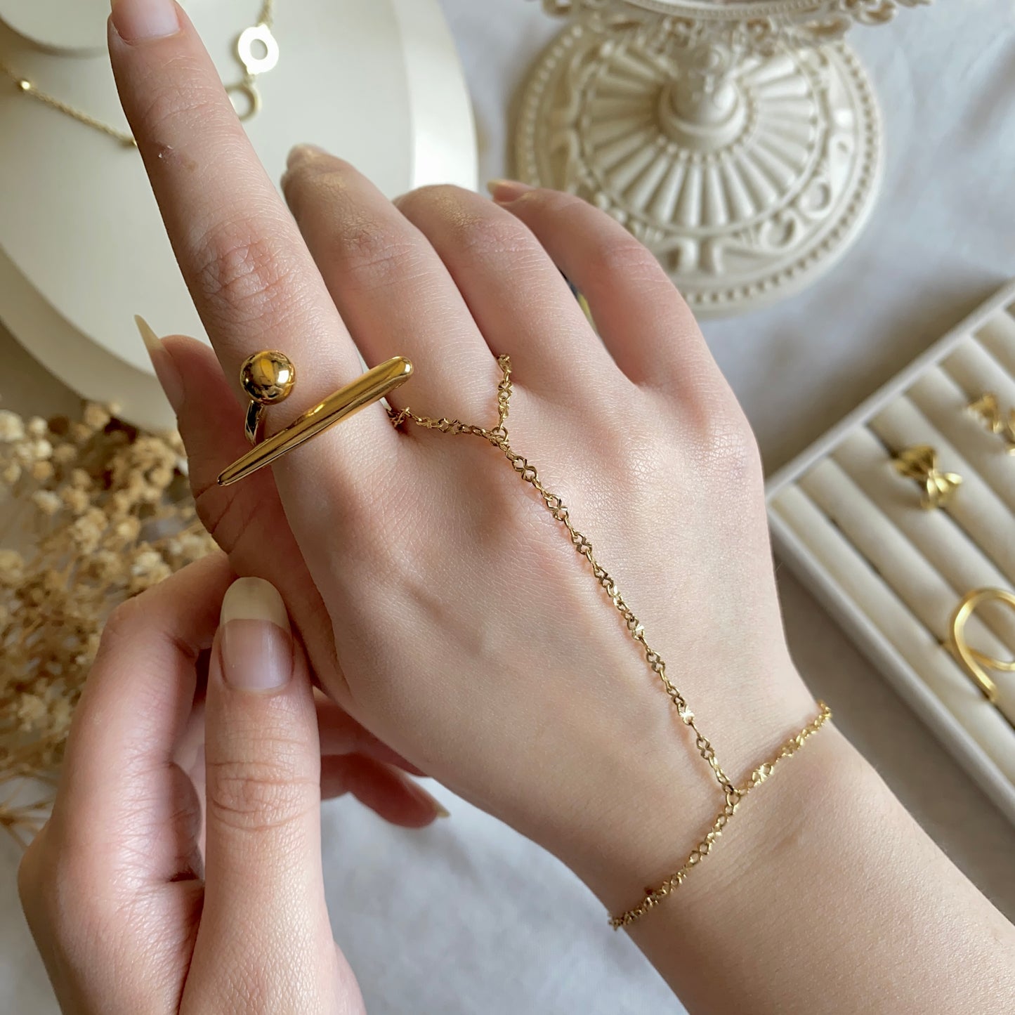 00013 Gold Plated Hand Chain