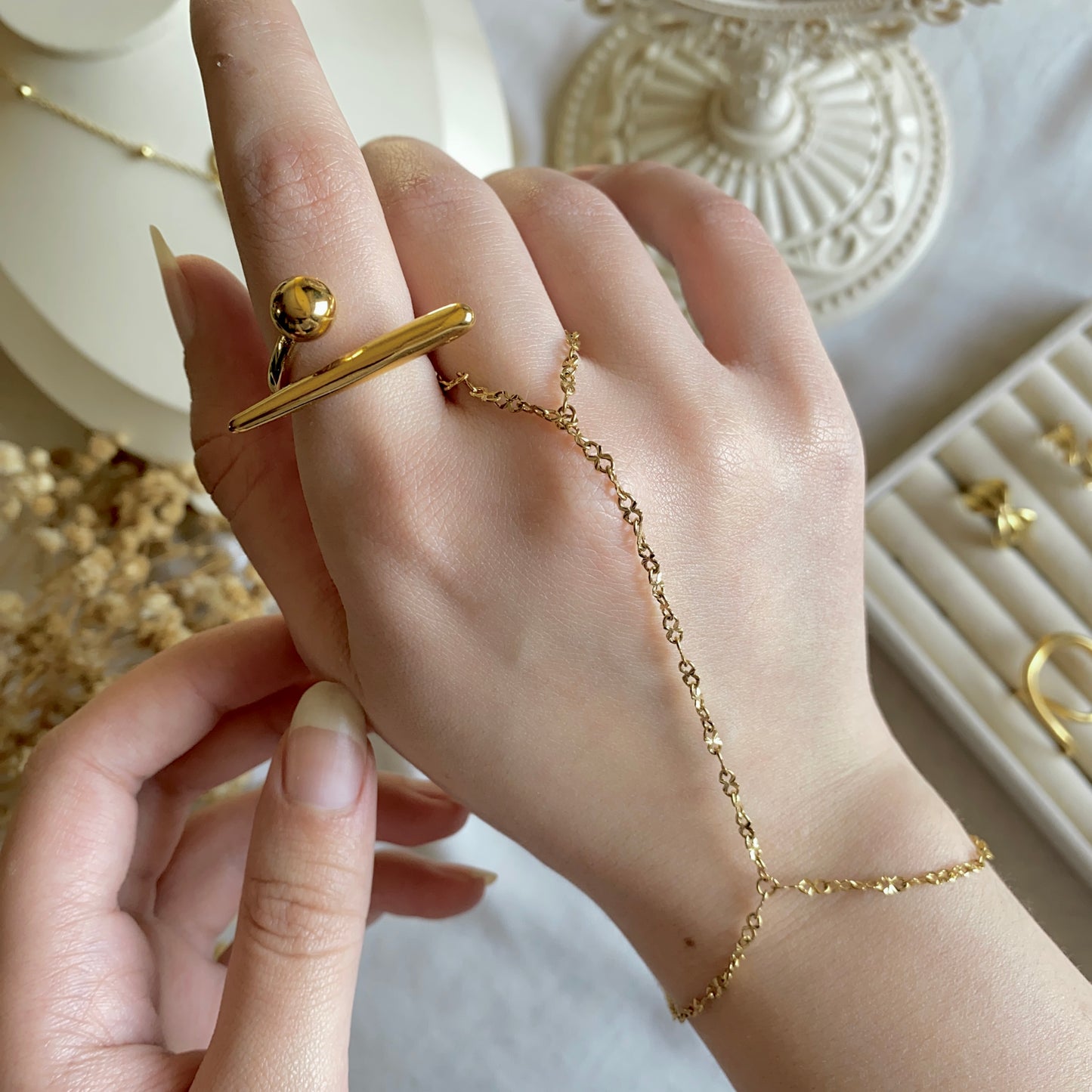 00013 Gold Plated Hand Chain