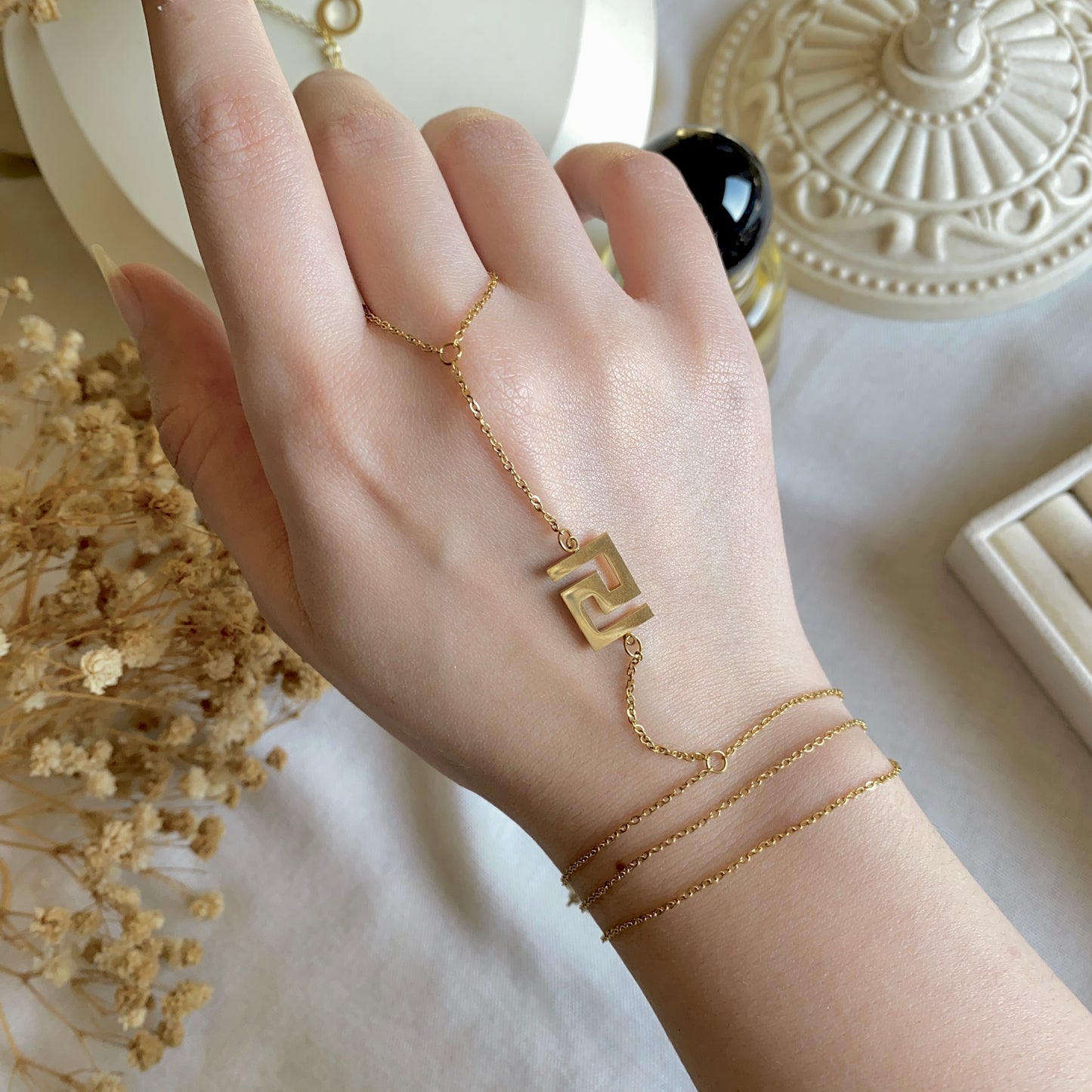 00016 Gold Plated Hand Chain