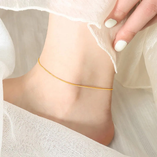 70028 round snake chain Gold Plated Anklet